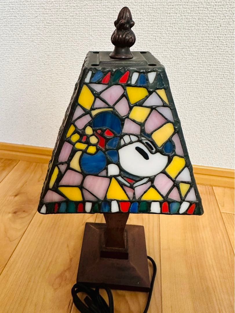 本日限りの激値下げ極美品✨TDL限定 ミッキー&ミニー ステンドグラスランプ