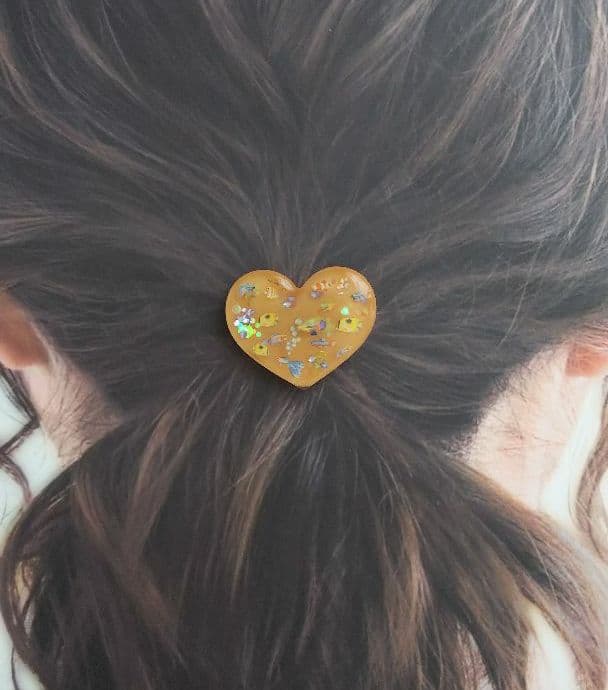 熱帯魚ハートレジンヘアゴム