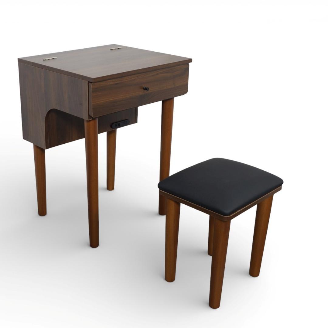 ◆訳あり◆【新品】北欧風　ドレッサー＆スツールセット　LED女優ライト　デスク