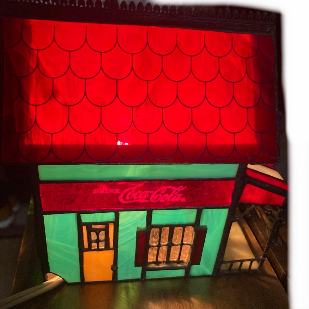 コカコーラ ステンドグラス ランプ アメリカン雑貨　ビンテージ雑貨　ガラス雑貨