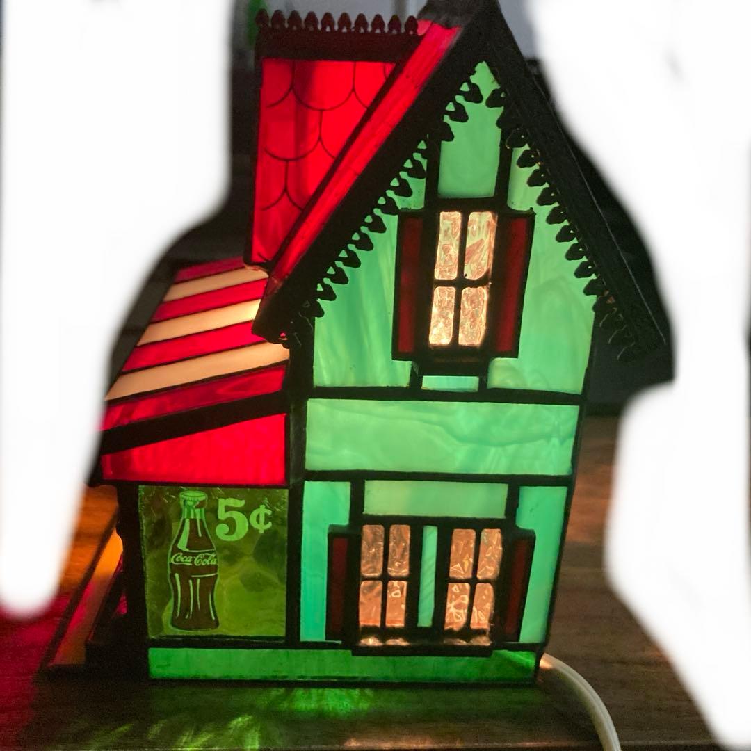 コカコーラ ステンドグラス ランプ アメリカン雑貨　ビンテージ雑貨　ガラス雑貨