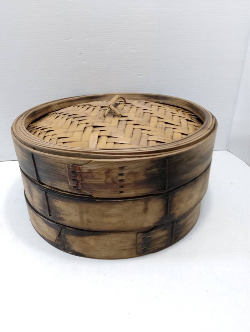 G2302 竹製 せいろ 2段＆蓋セット 業務用 蒸し器 外径43cm