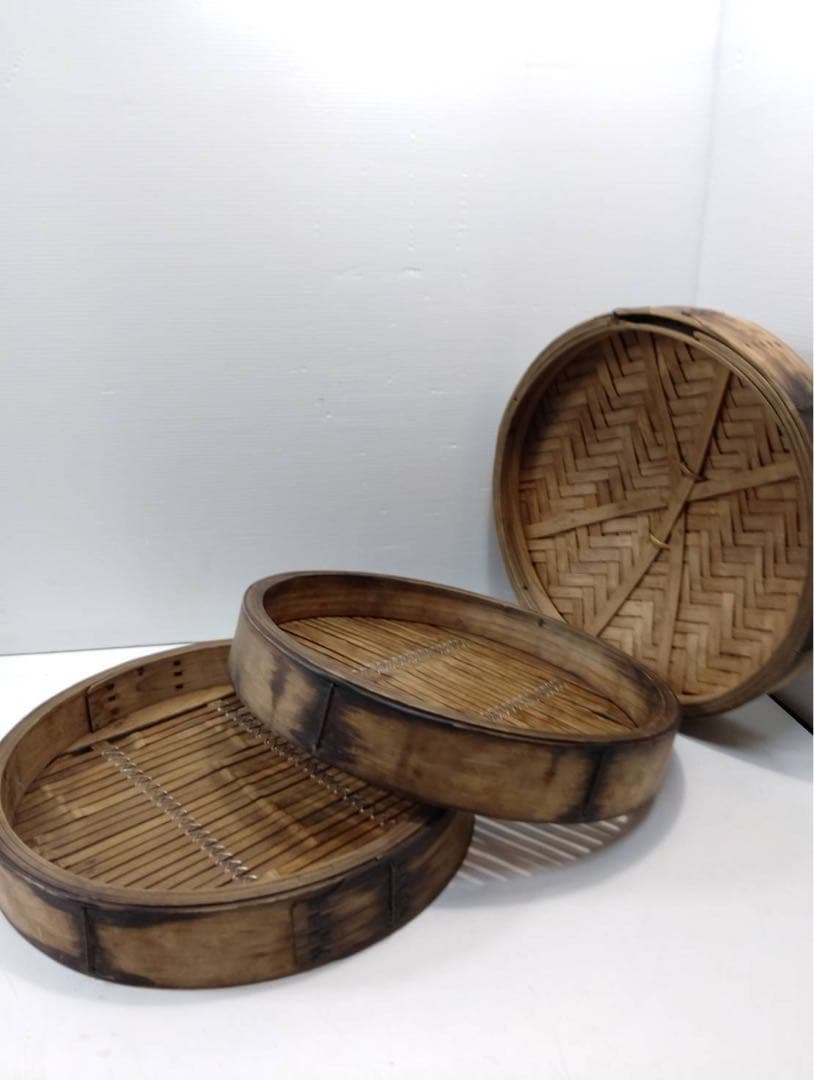 G2302 竹製 せいろ 2段＆蓋セット 業務用 蒸し器 外径43cm