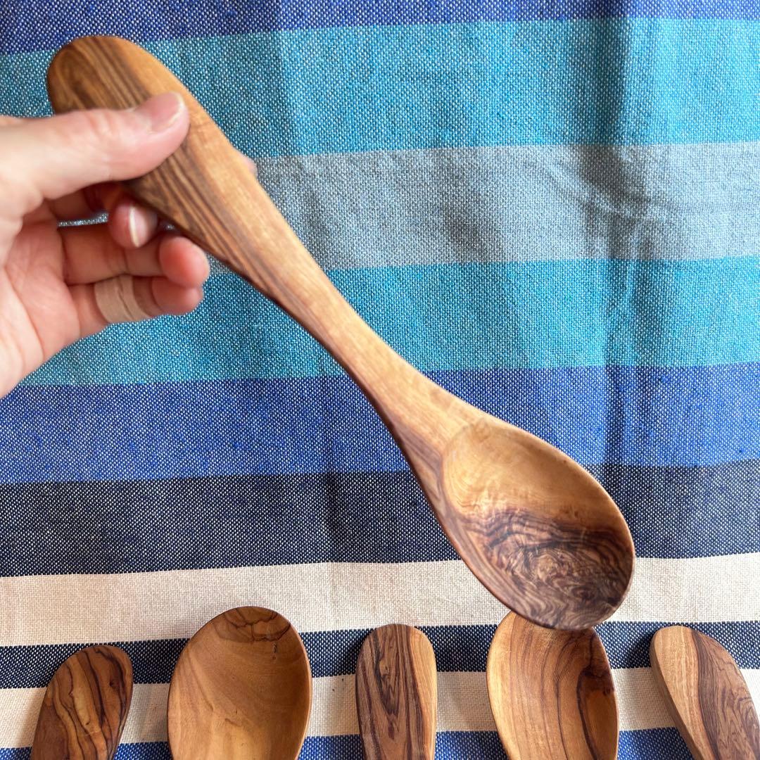 オリーブの木　しっかりしたスプーン 6本セット　約22cm