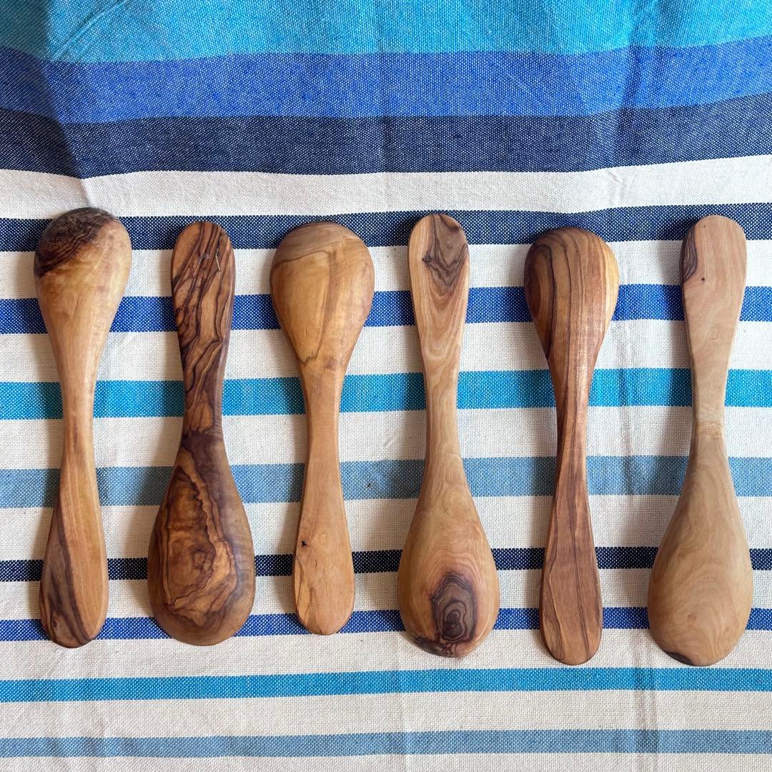 オリーブの木　しっかりしたスプーン 6本セット　約22cm