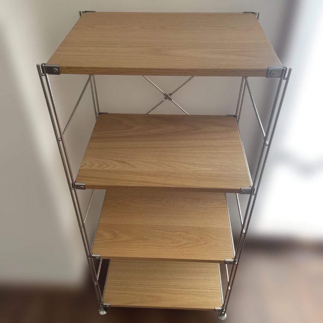 無印良品　ステンレスユニットシェルフ　オーク棚　中　幅58センチ