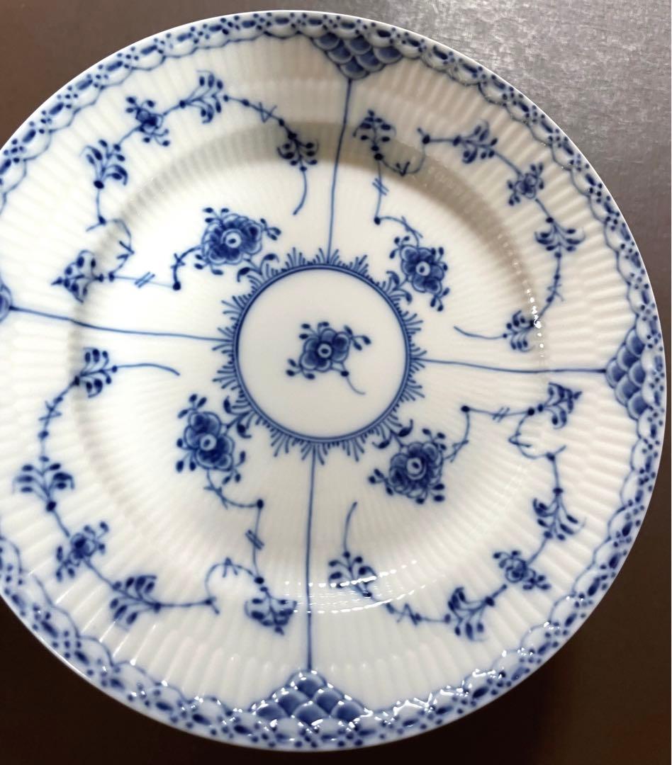 専用◇ロイヤルコペンハーゲンブルーフルーテッドハーフレースプレートペア19cA