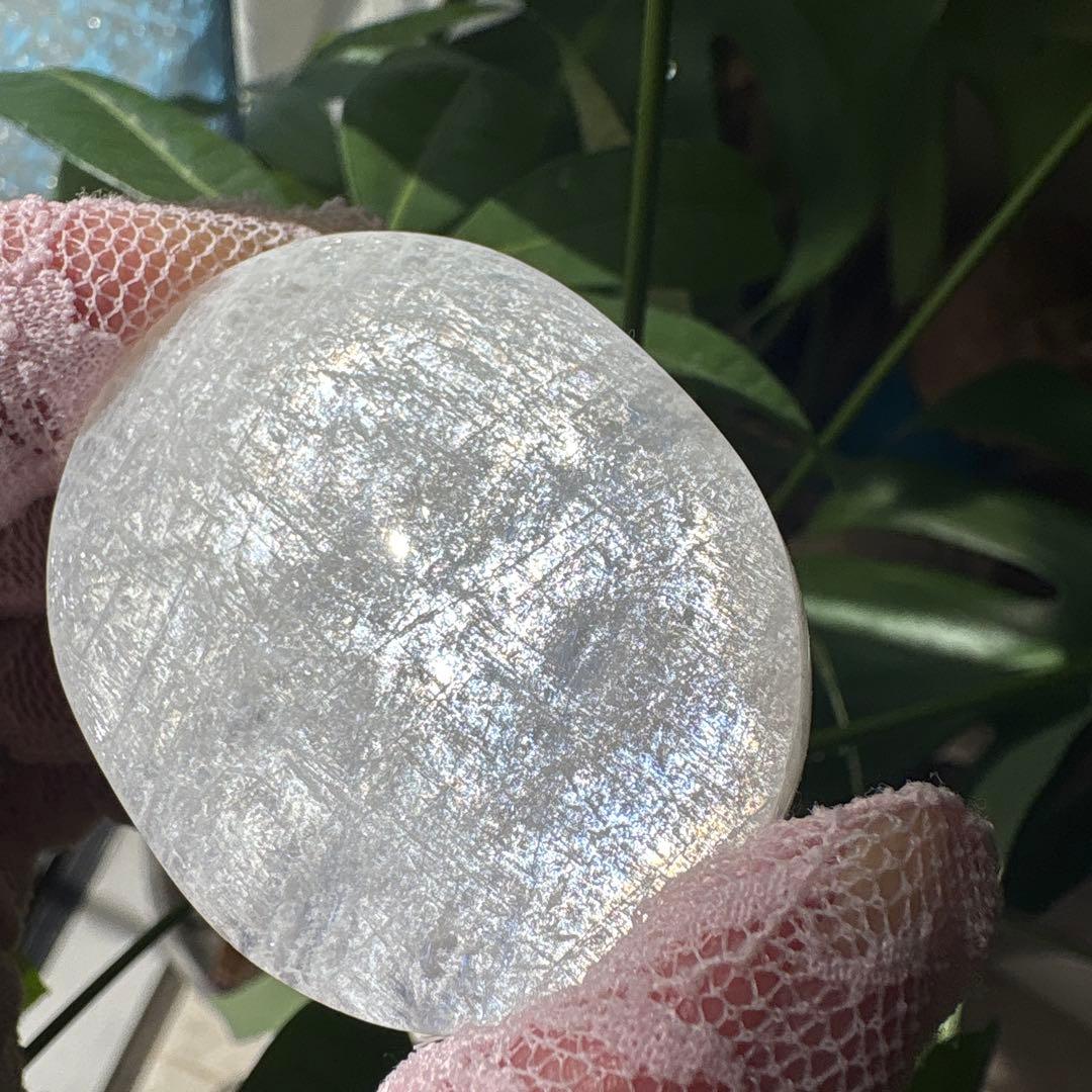 高品質 ホワイトムーンストーンパームNo.1836