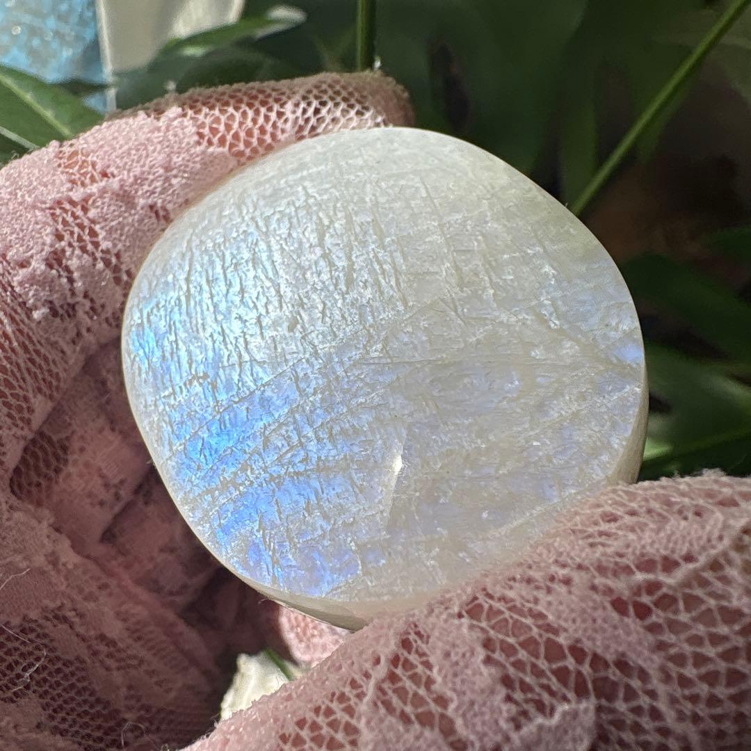 高品質 ホワイトムーンストーンパームNo.1836