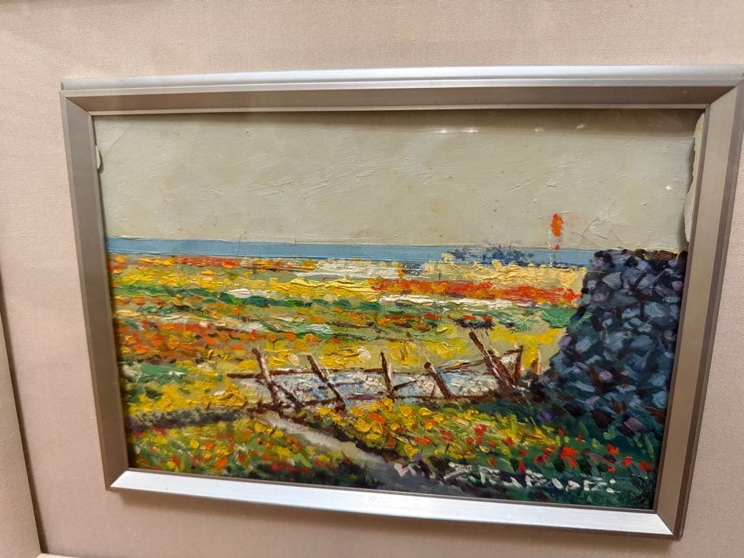 96.「千倉花畑」髙橋一善 油絵