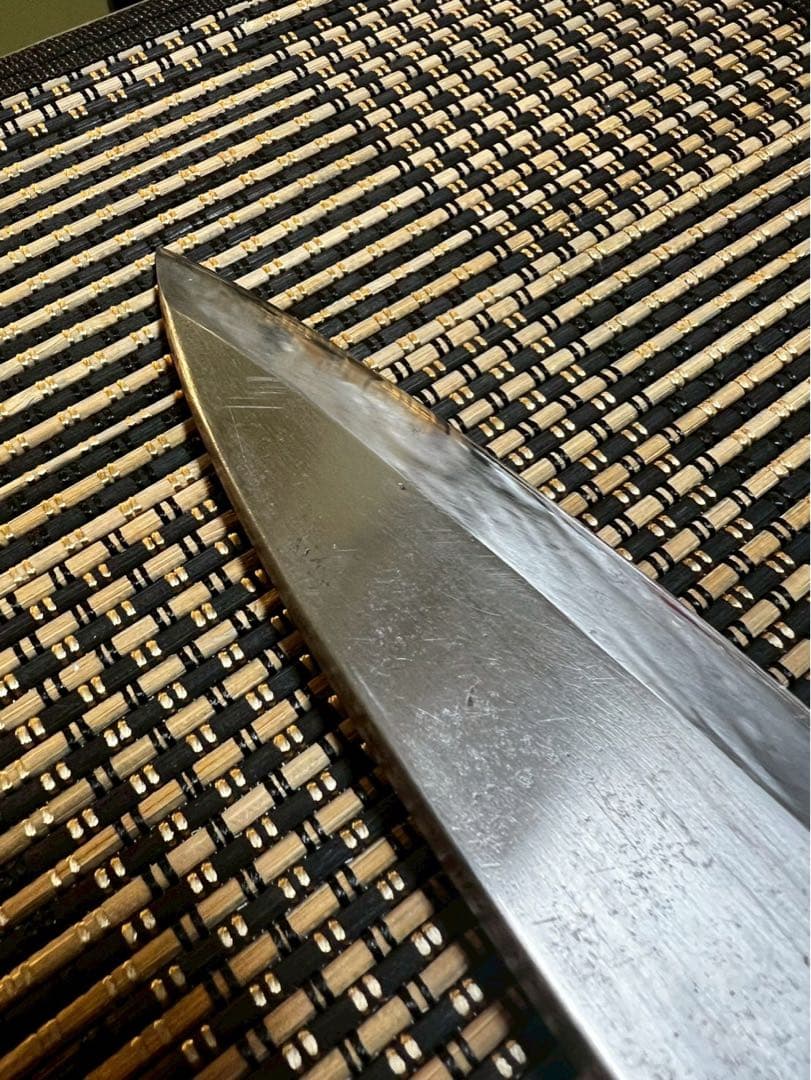 二正明　大出刃包丁　白鋼　刃渡り約21センチ
