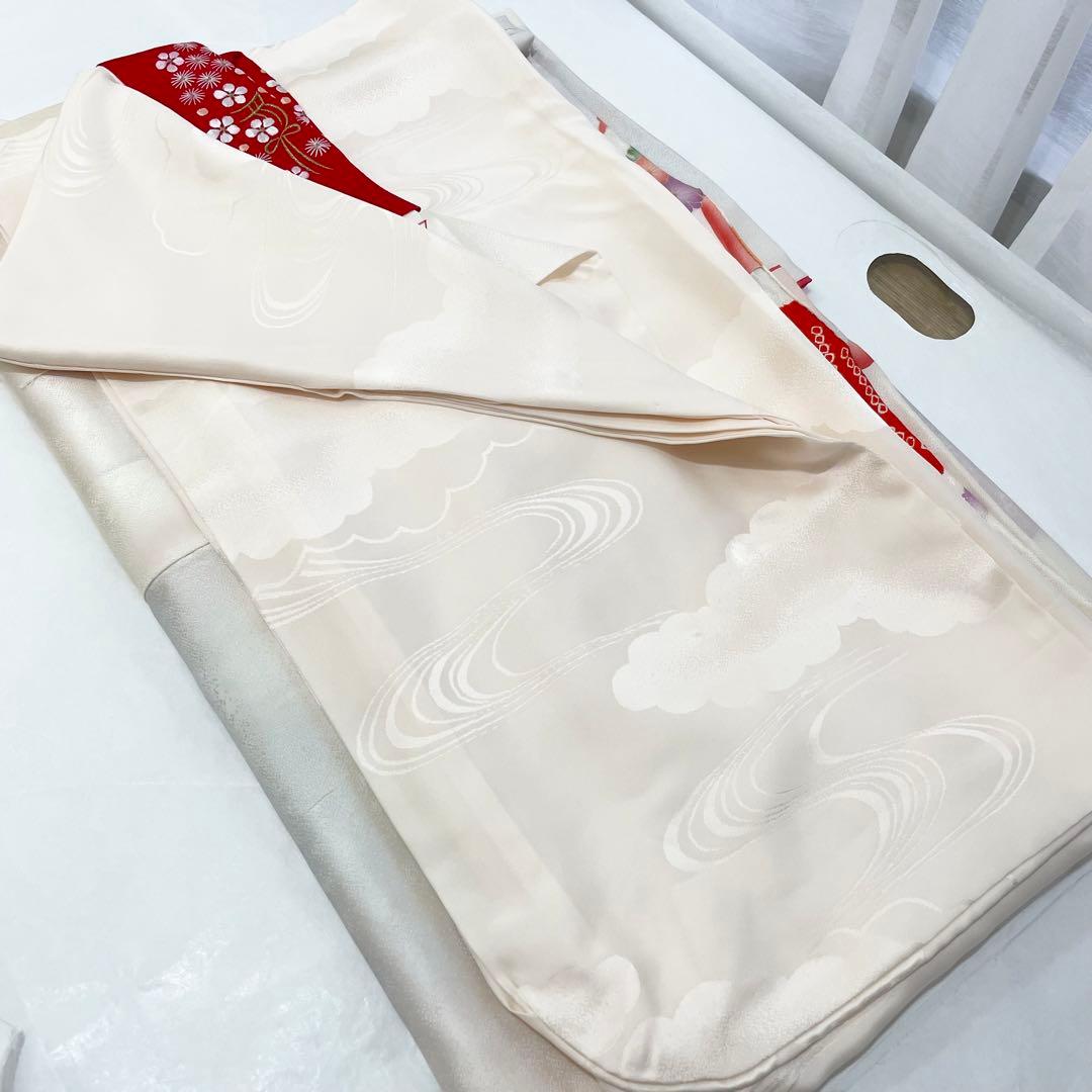 七五三 女の子 七歳用　正絹　部分絞り　古典柄　振袖　フルセット