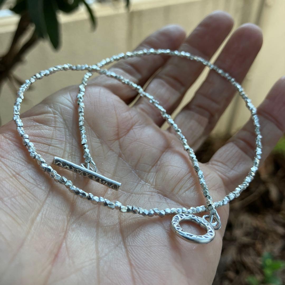 カレンシルバー　ランダムカットビーズ40cm 1.6mm