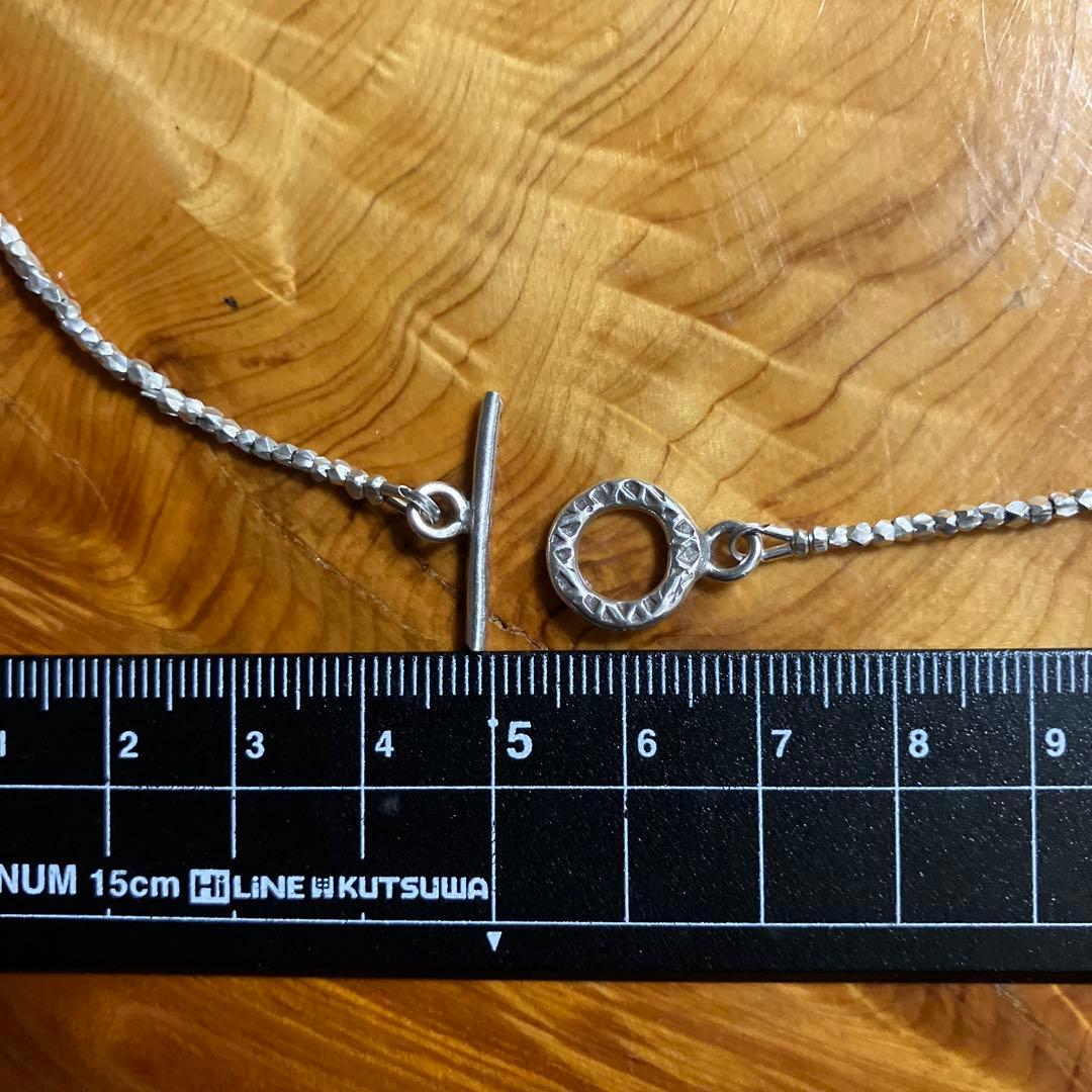 カレンシルバー　ランダムカットビーズ40cm 1.6mm