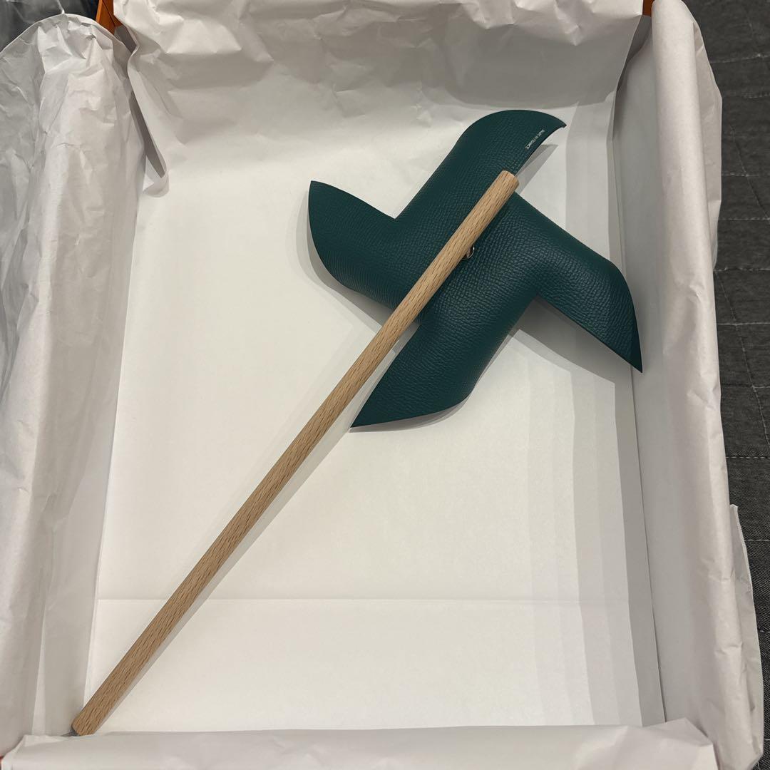 希少カラー HERMES エルメス ヴォーエプソン 風車 グリーン×ブルー 箱