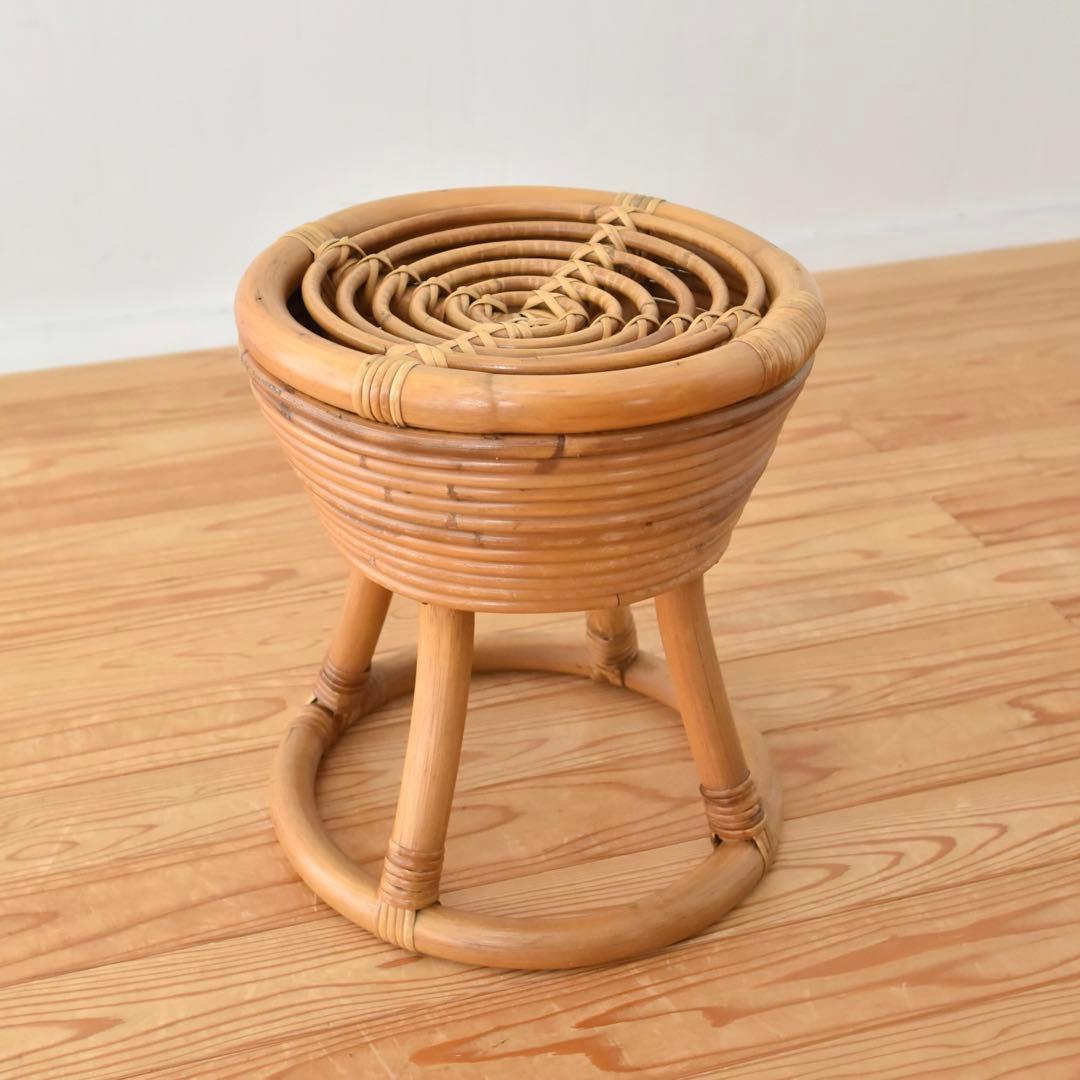 山川ラタン　スツール　ヤマカワラタン　籐