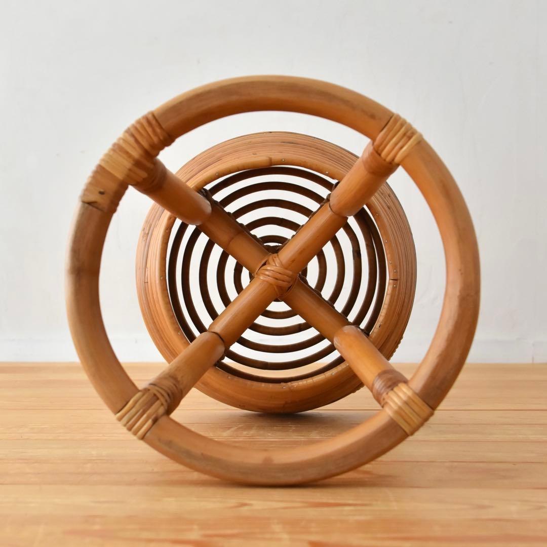 山川ラタン　スツール　ヤマカワラタン　籐