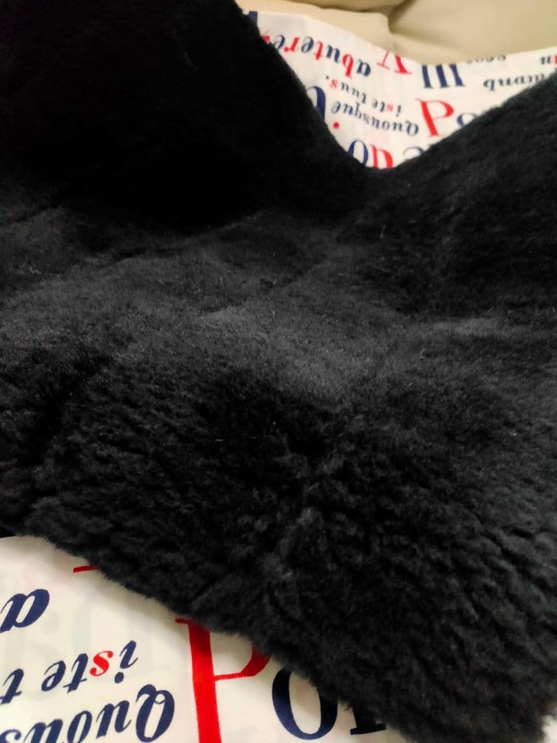 希少色 ムートンピローケース ブラック