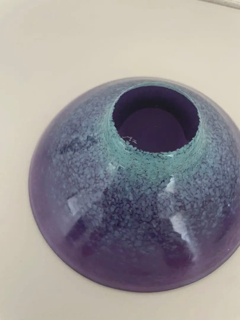 新品未使用品　東敬恭さん作　ガラス製紫青 グラデーションボウル