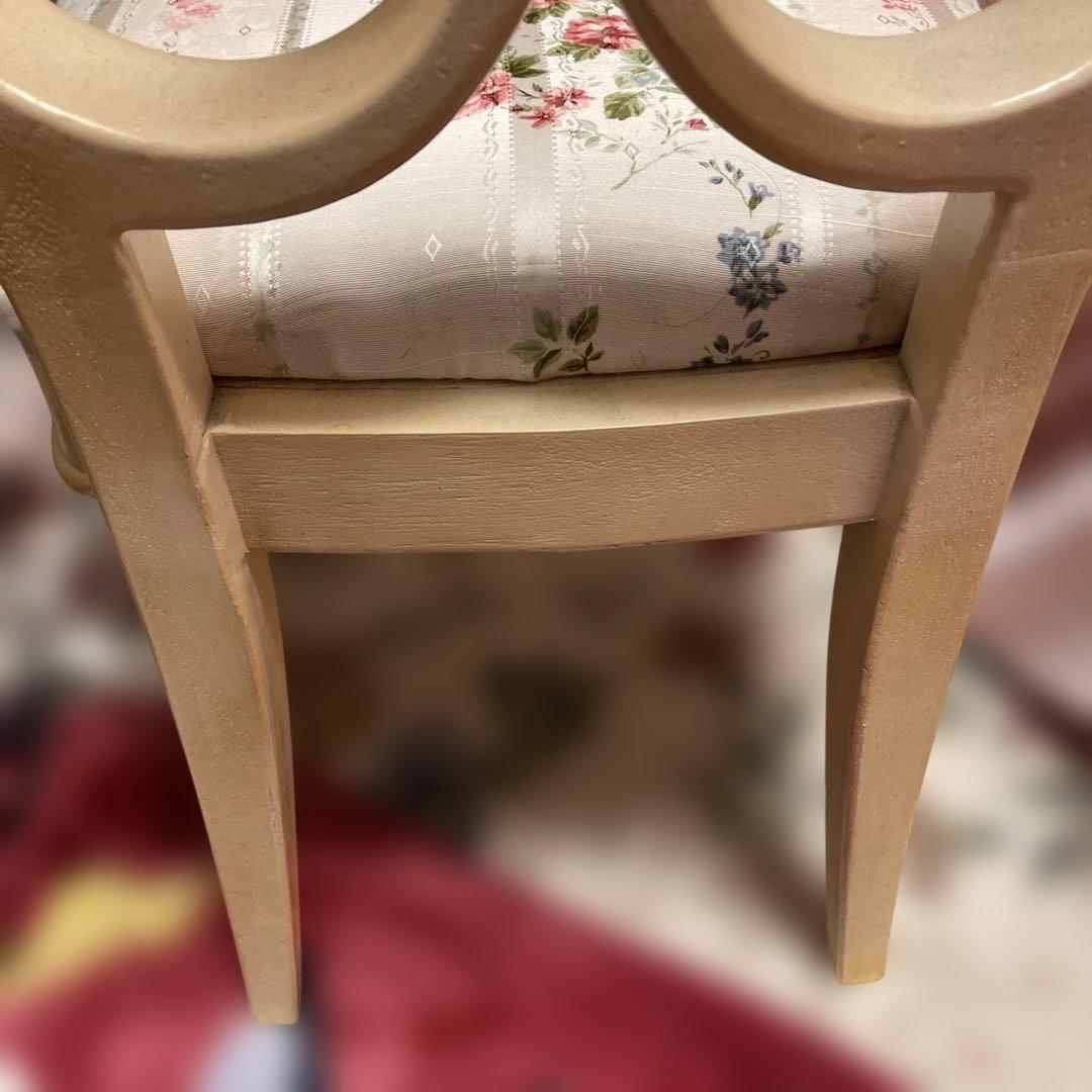 Chi様専用 ロココ調椅子 彫刻装飾 バラ布座面 ヨーロピアン