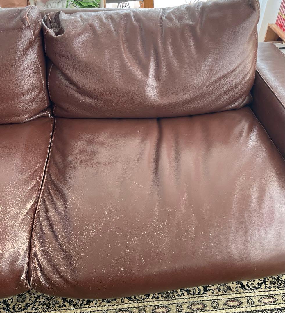 無印良品　ブラウン本革ソファ　2.5人　引き取り可です