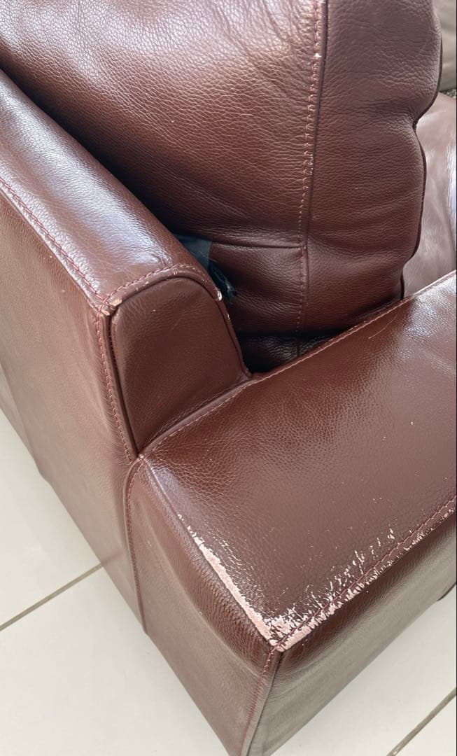 無印良品　ブラウン本革ソファ　2.5人　引き取り可です