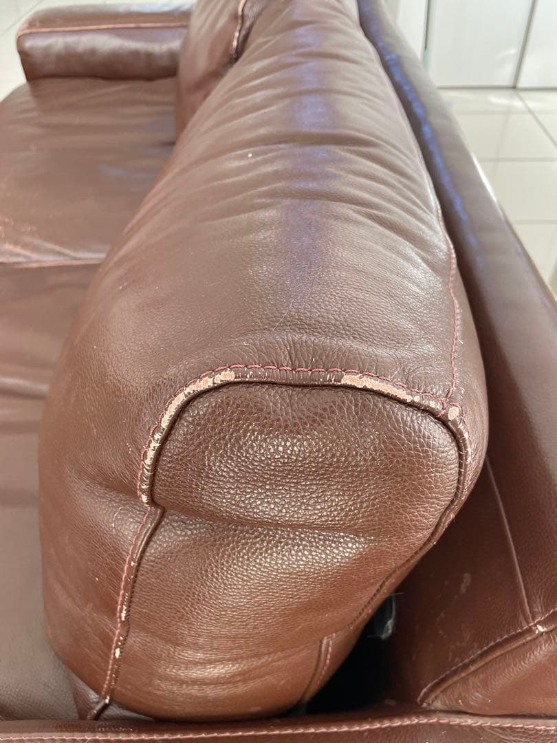 無印良品　ブラウン本革ソファ　2.5人　引き取り可です