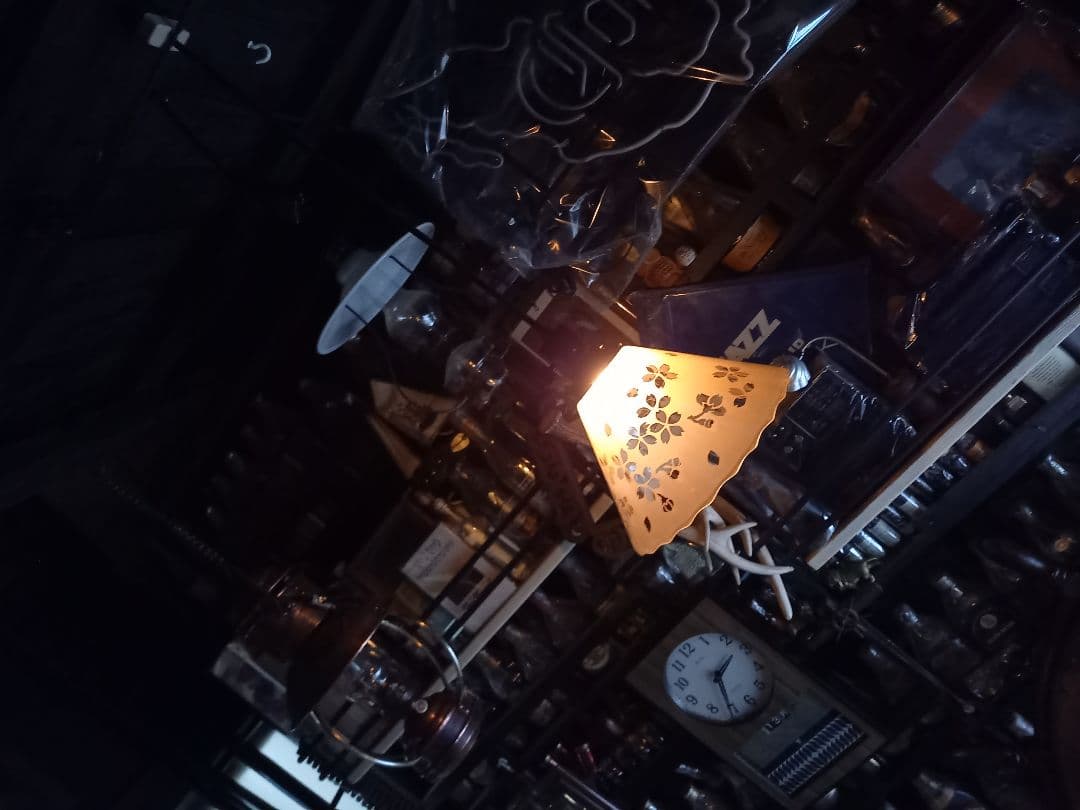 和　モダン　桜　サクラ　和柄　磨り硝子　ブラウン　フリル　シェード　ランプ