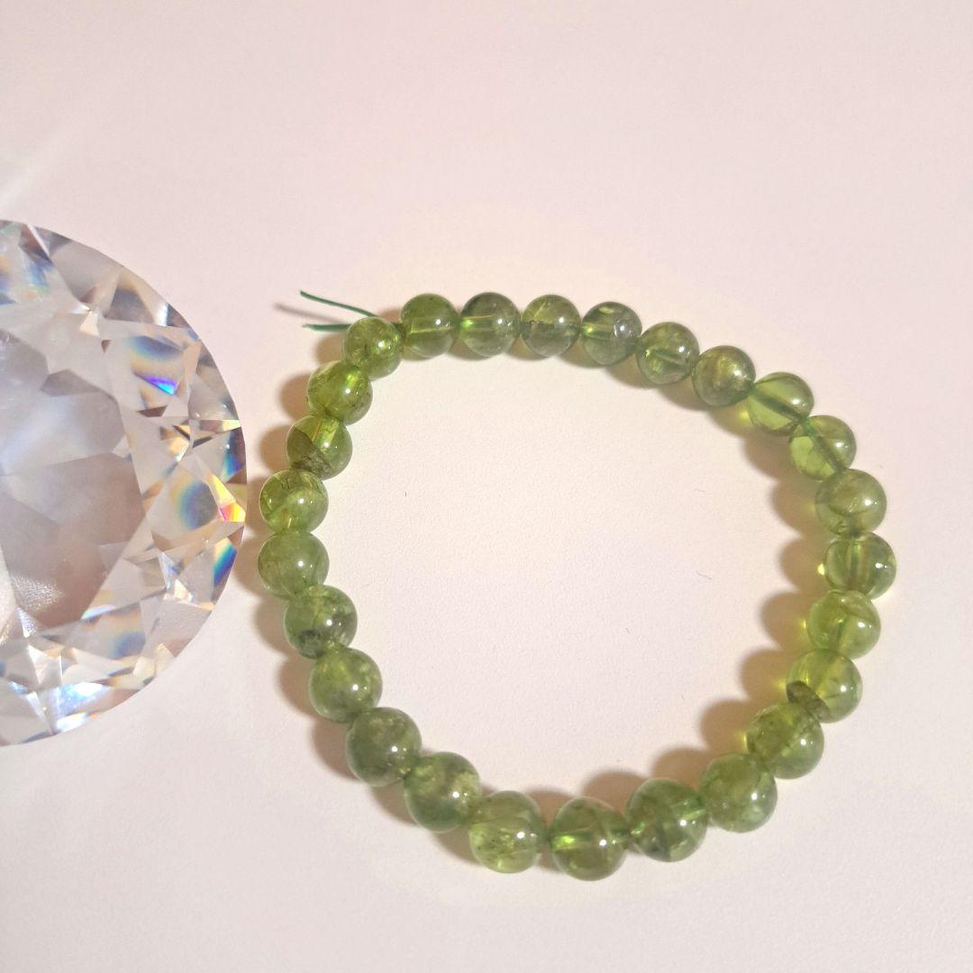 天然 高品質 ペリドット ブレスレット 7㎜