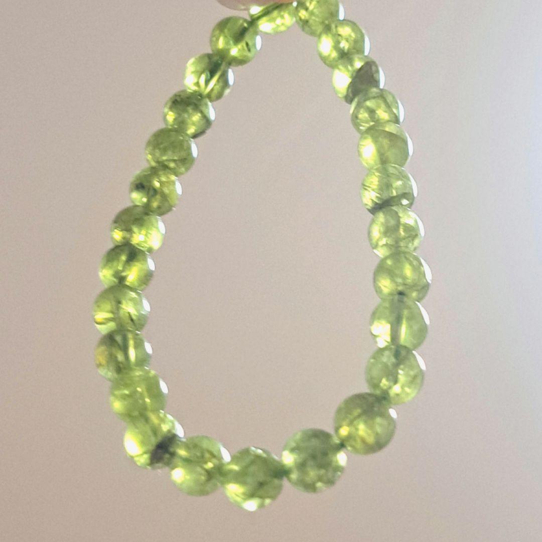 天然 高品質 ペリドット ブレスレット 7㎜