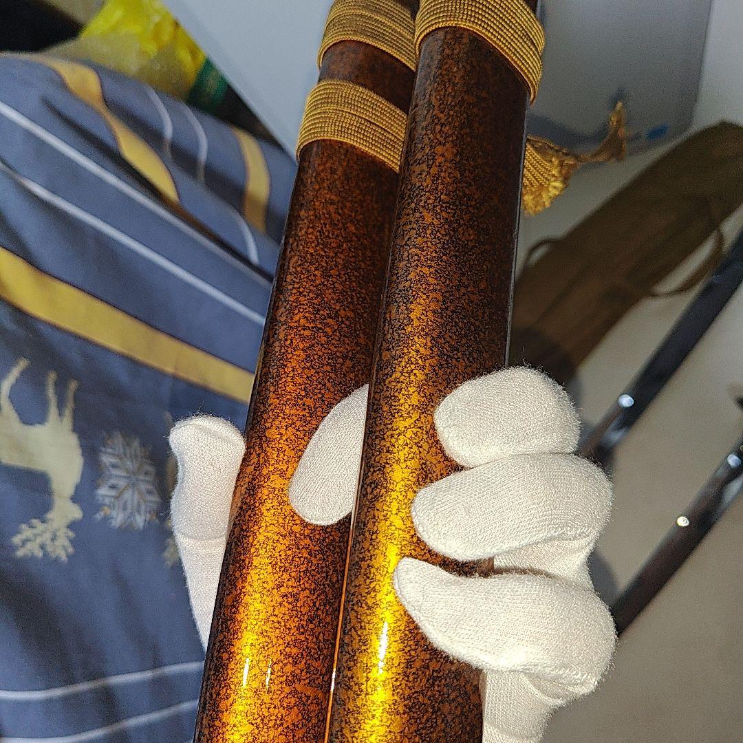 模造刀 2本 黄塗鞘 袋付き ジャンク扱い