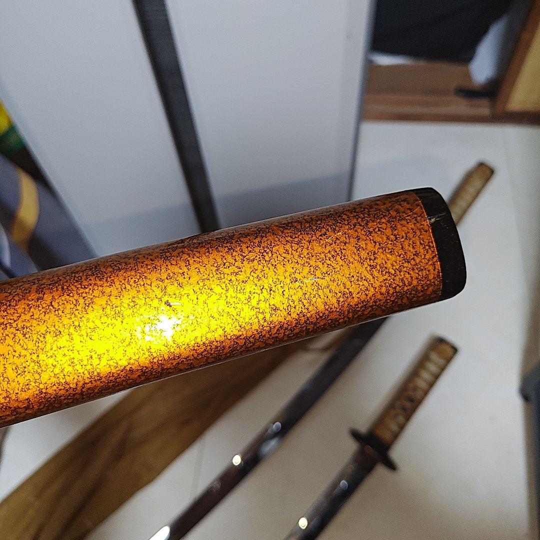 模造刀 2本 黄塗鞘 袋付き ジャンク扱い