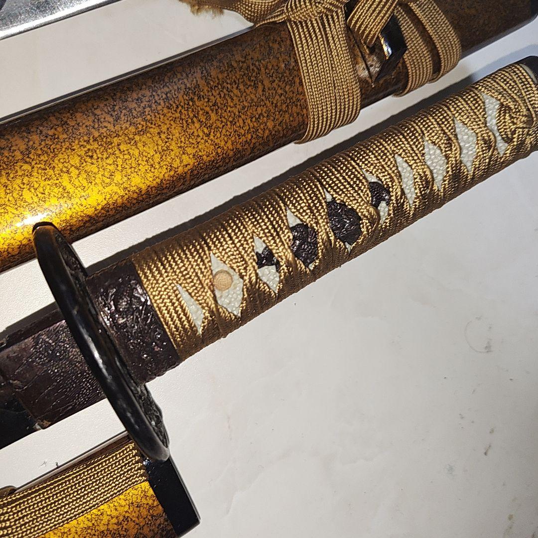 模造刀 2本 黄塗鞘 袋付き ジャンク扱い