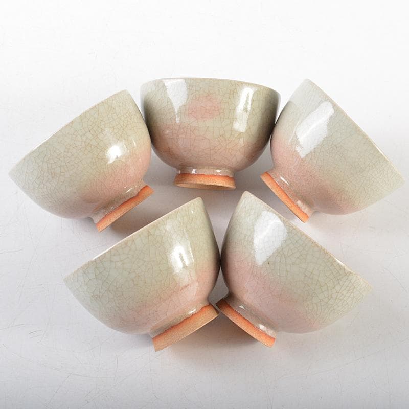 煎茶道具 北村和善作 御室焼 御本手 煎茶碗 五客 共箱 M R5833 - メルカリ