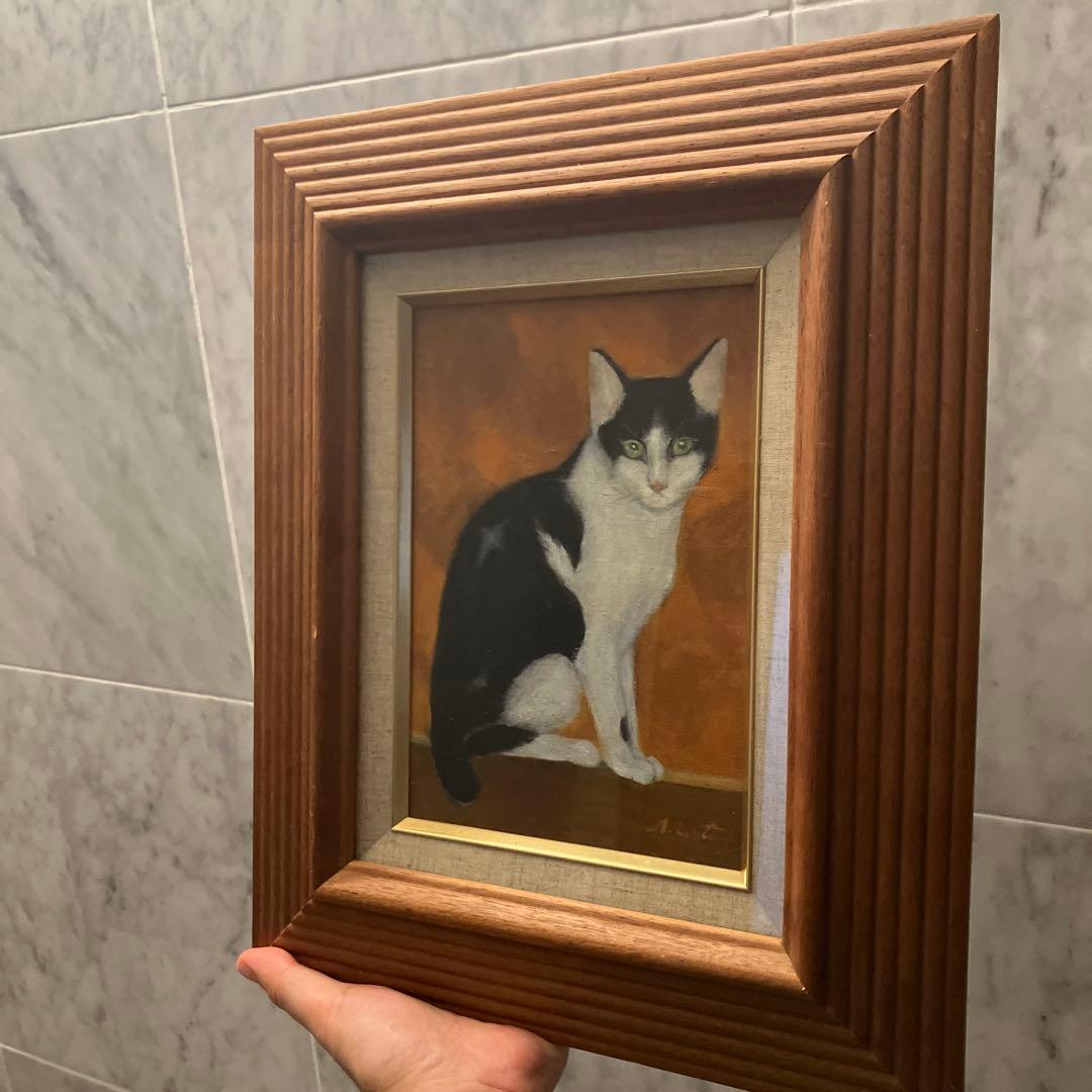 画家 岩田明美さんの引き込まれる美しさの『猫』の油絵（原画）