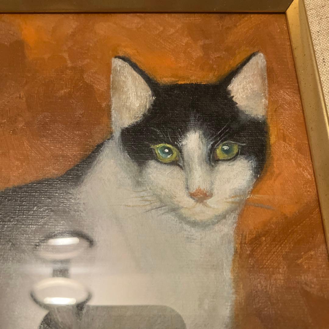 画家 岩田明美さんの引き込まれる美しさの『猫』の油絵（原画）