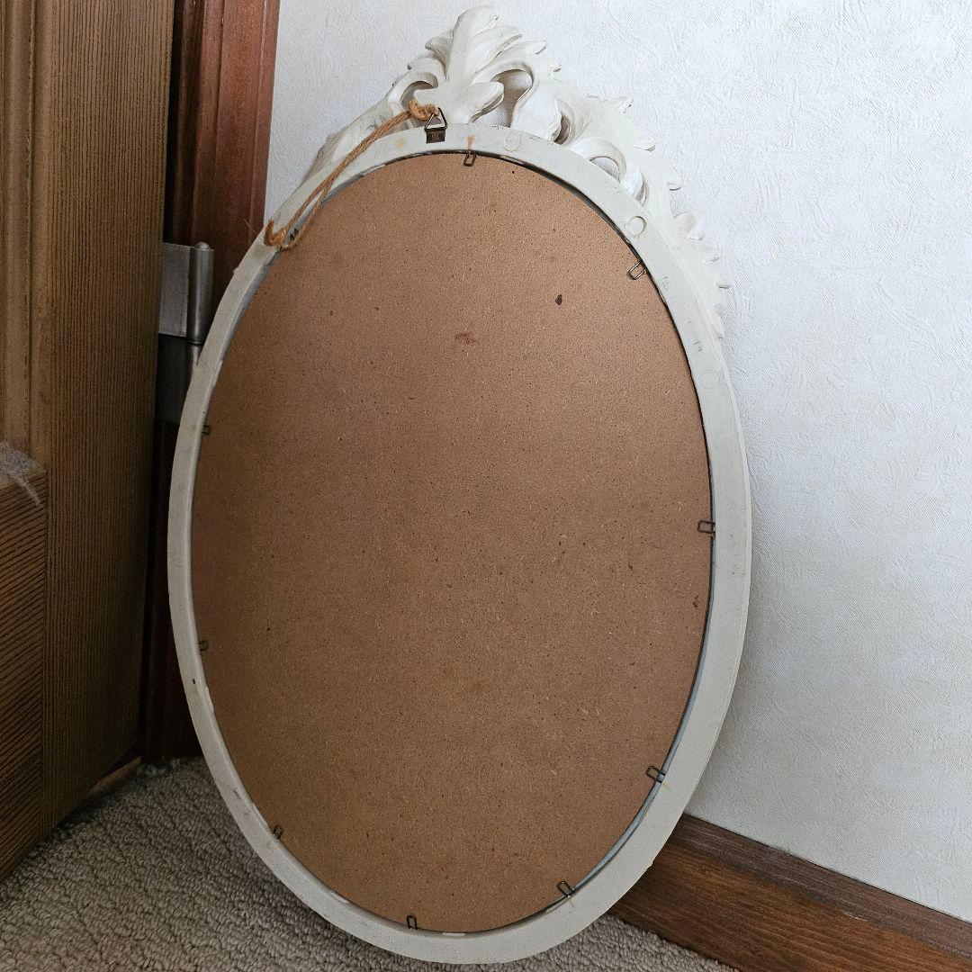 イタリア製 ミラー クラシック アンティーク ホワイト 壁掛け 鏡 ロココ調