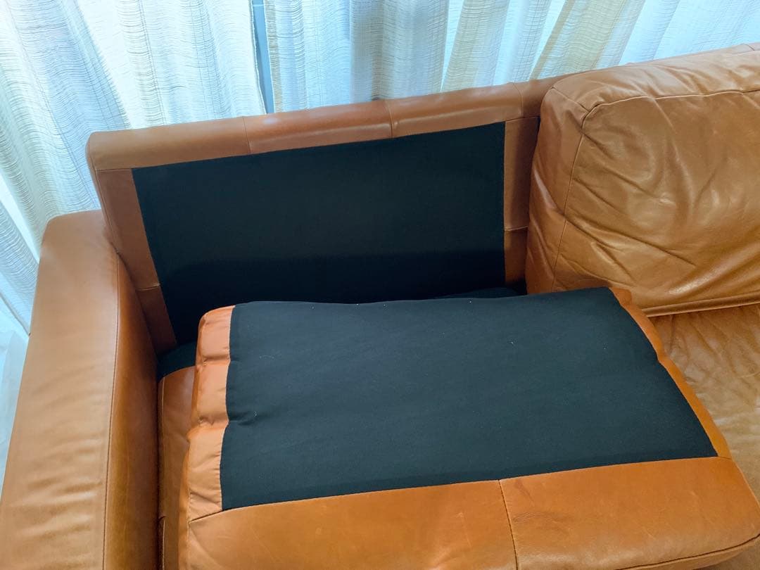 ブラウン レザー 3人掛けソファグラムソファ