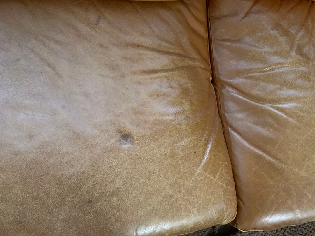 ブラウン レザー 3人掛けソファグラムソファ