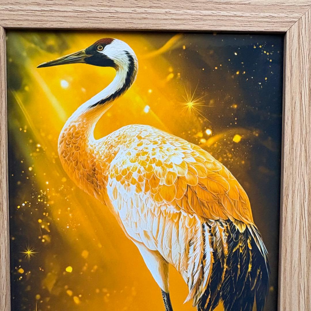 縁起物 鶴亀 デジタルアート 2L 額付 金運 開運 長寿 風水 インテリア