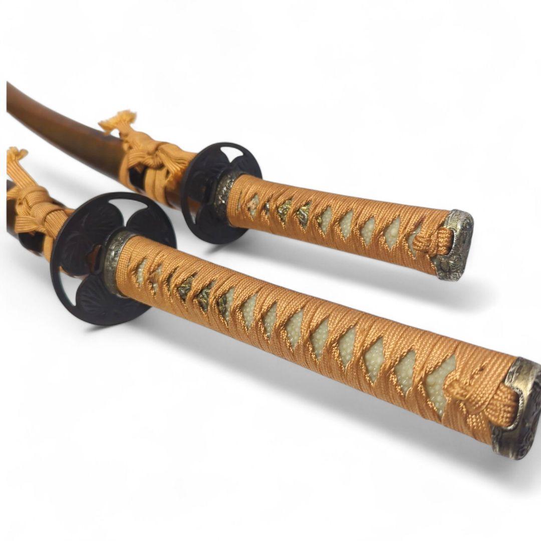 模造刀 日本刀 太刀 脇差 セット 龍の彫刻 三つ葉葵 時代劇 コスプレ