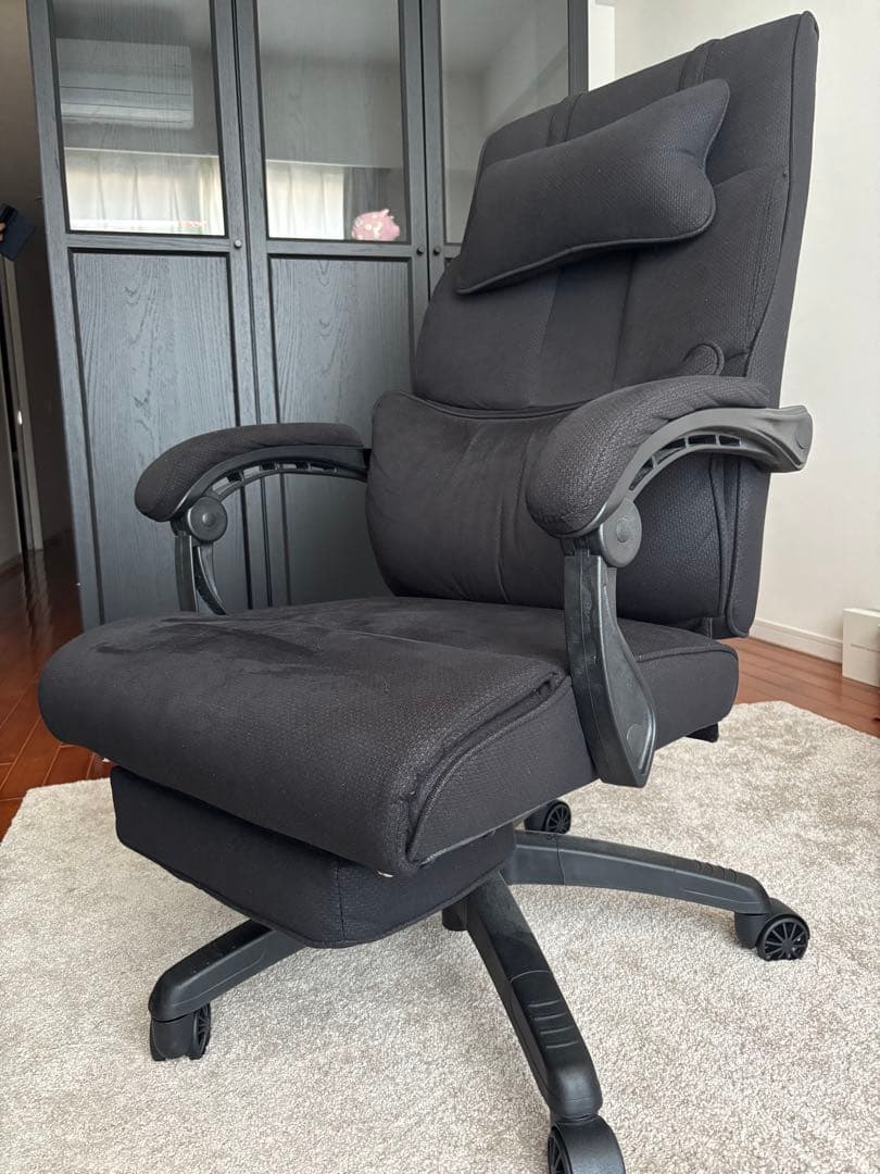 パソコンチェア/オフィスチェア/イス椅子　リクライニング ヘッドレスト付き
