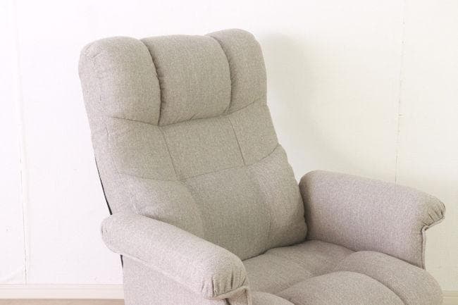 リクライニング回転高座椅子アイボリー系 ポケットコイル 回転座椅子