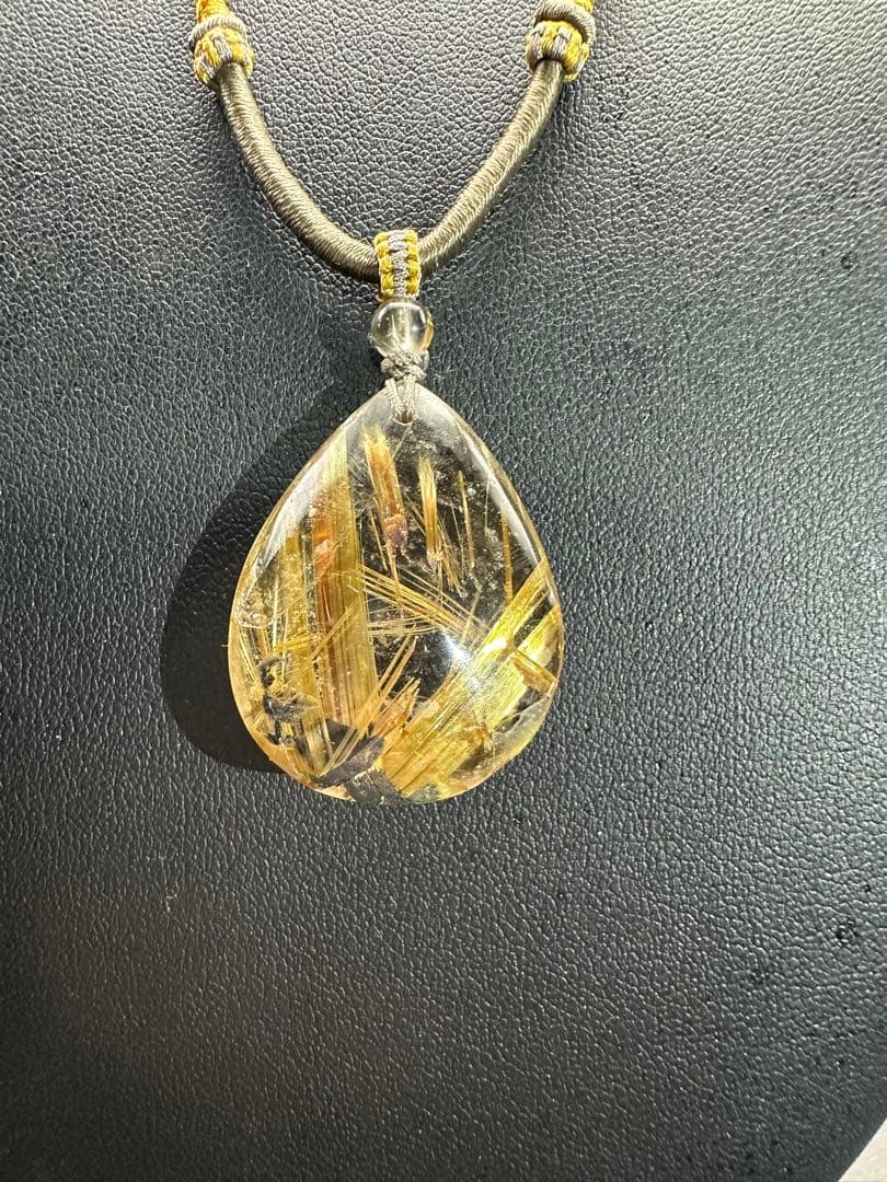 ルチルクォーツ ドロップ型ペンダント