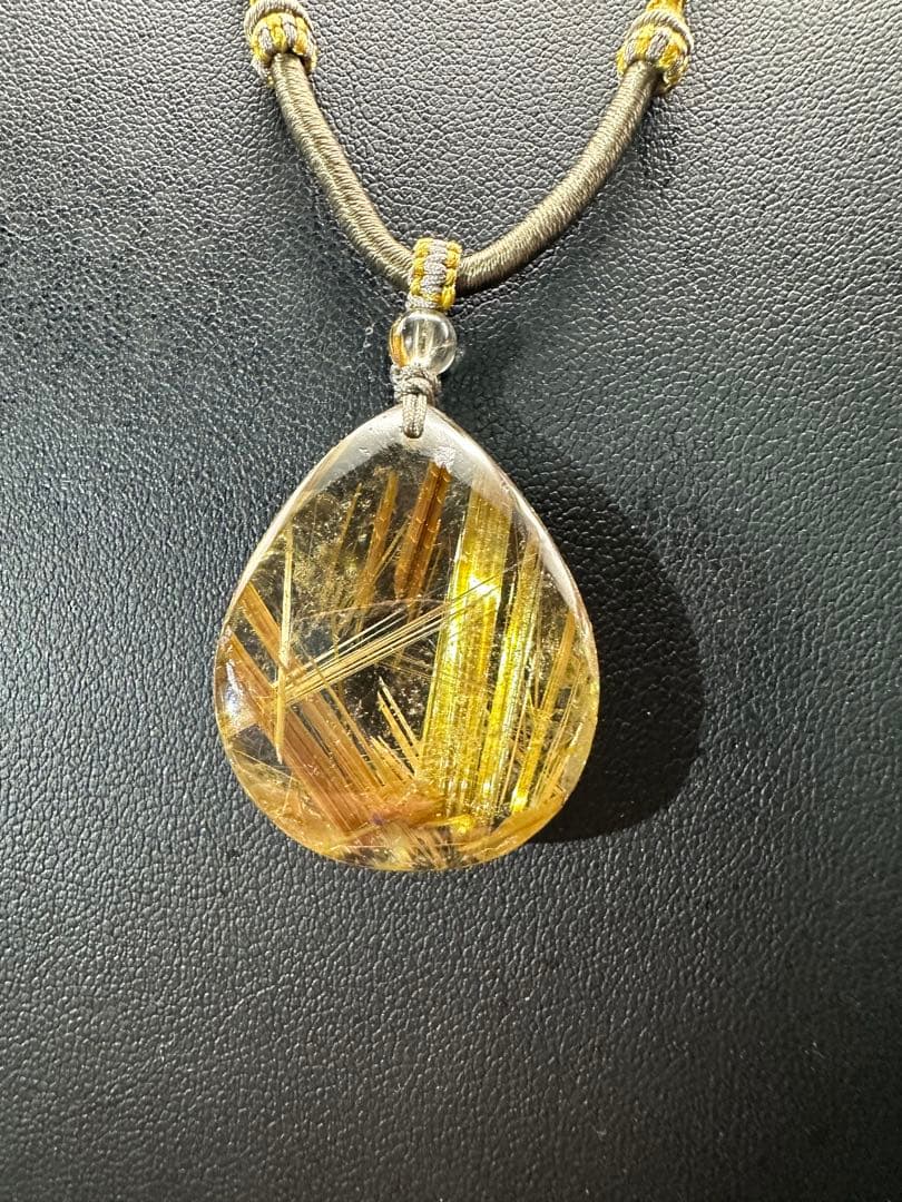 ルチルクォーツ ドロップ型ペンダント