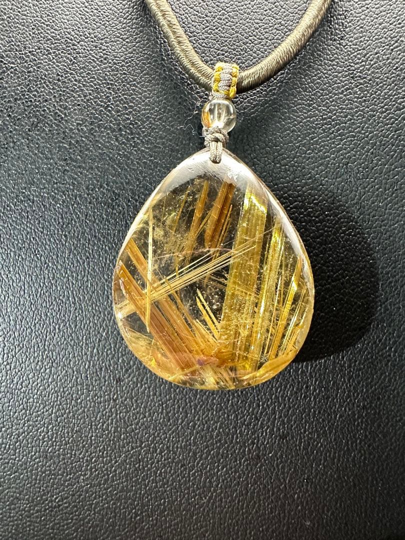 ルチルクォーツ ドロップ型ペンダント