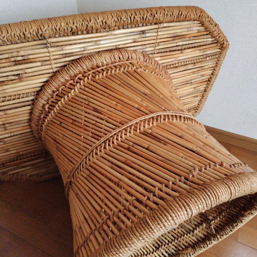 ラタンテーブル　籐家具　ヴィンテージ　レトロ