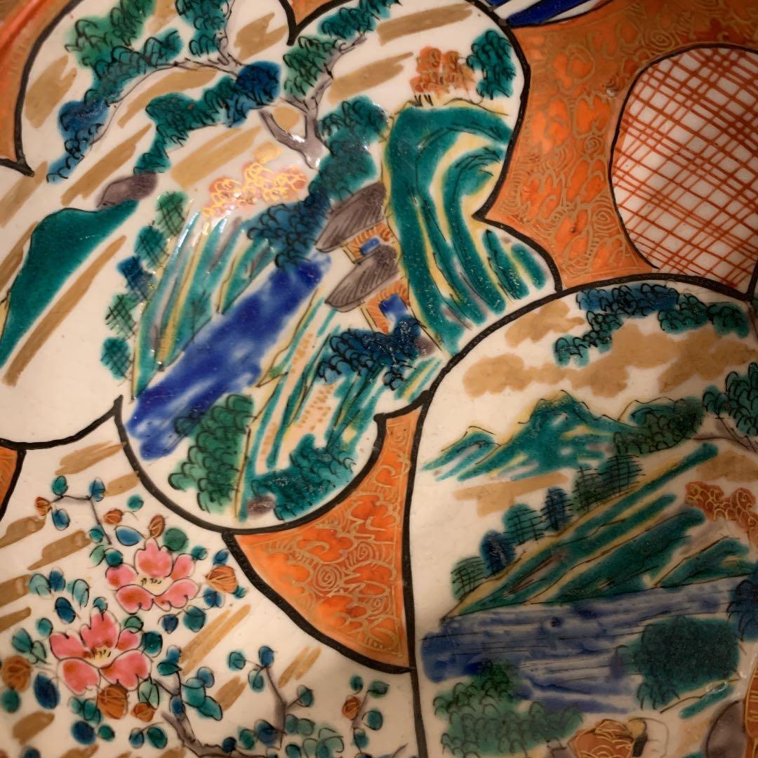 九谷庄三　彩色金蘭手　4枚と菓子鉢1個　　アンティーク