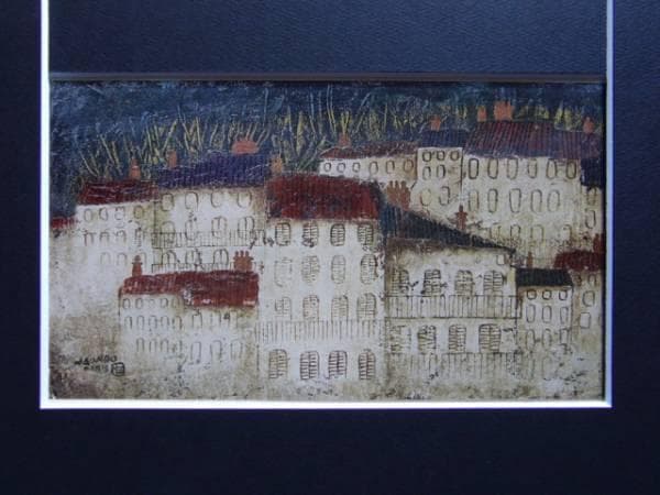 中村直人、南仏風景、希少画集画、新品額装付