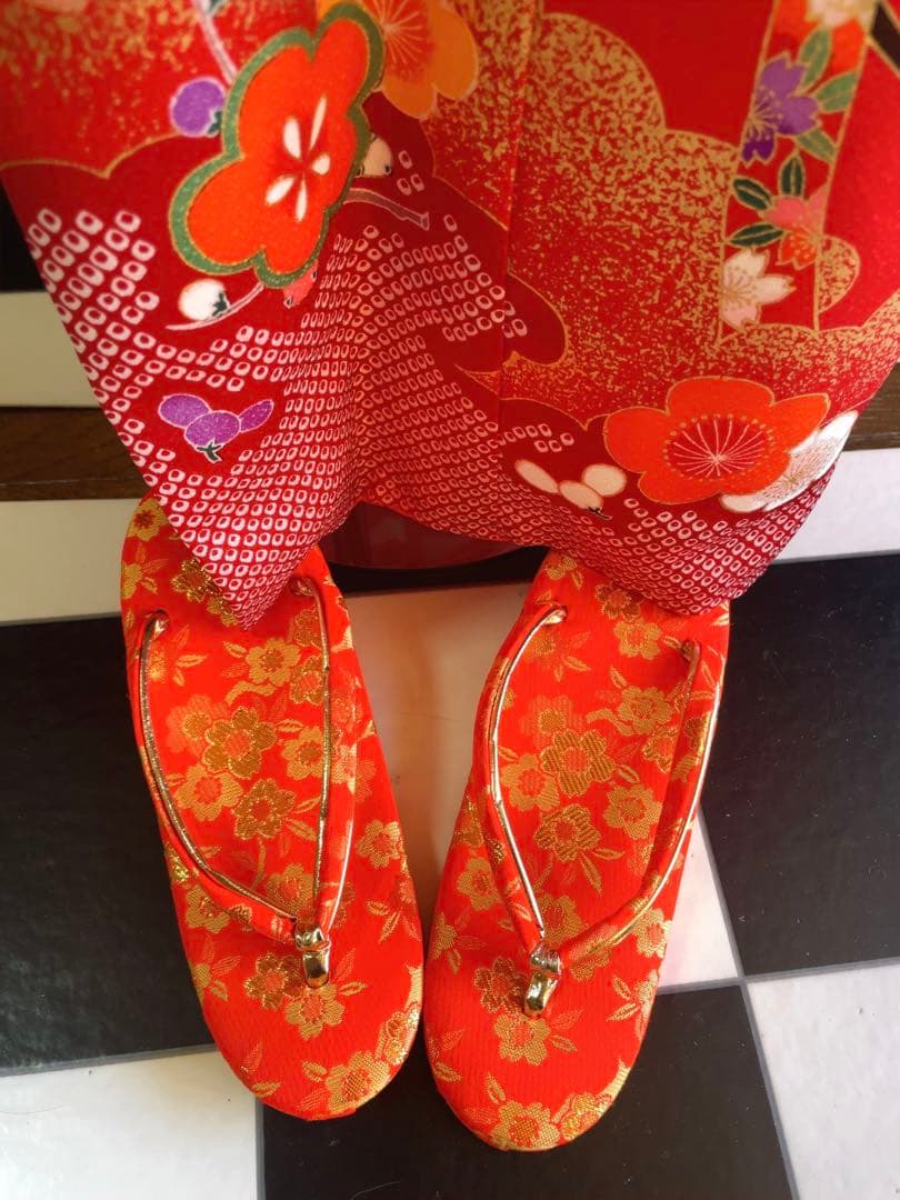 七五三7歳様　赤のお着物